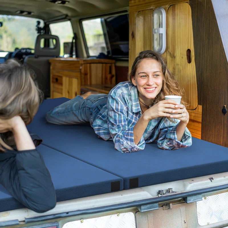 Indoor outdoor Foldable Camping Mattress High density foam Cushion-Navy