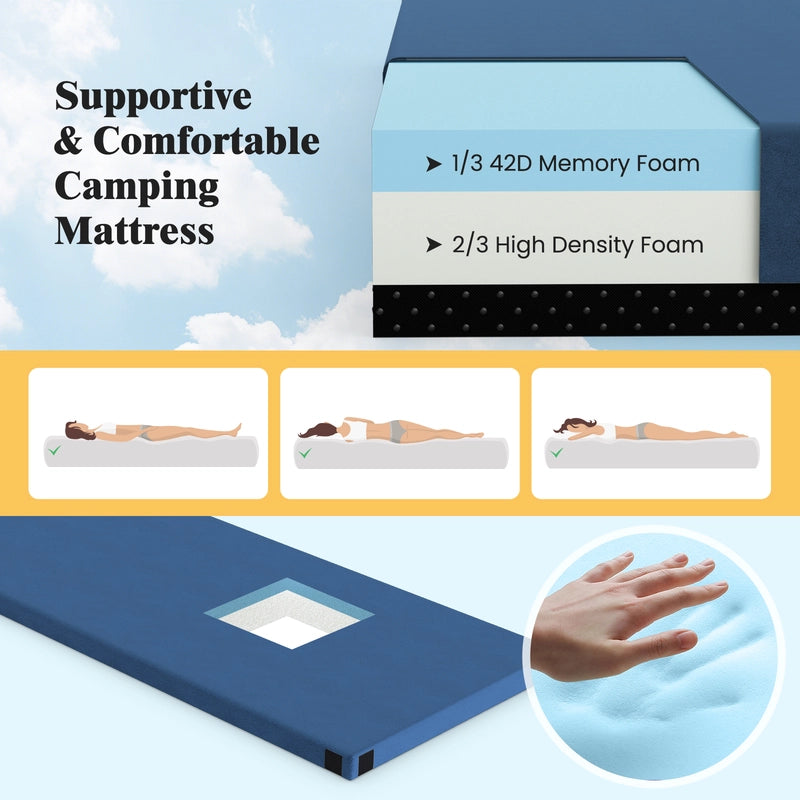 Indoor outdoor Foldable Camping Mattress High density foam Cushion-Navy