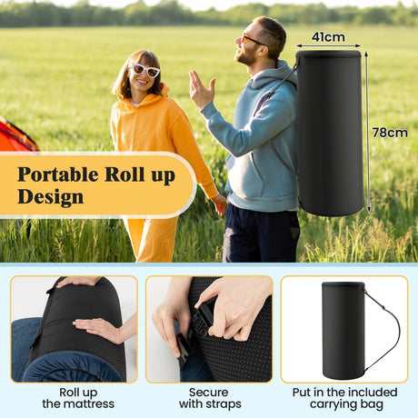 Indoor outdoor Foldable Camping Mattress High density foam Cushion-Navy