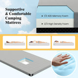 Foldable Camping Mattress with Foam Cushion and Carrying Bag for Living Room-Grey