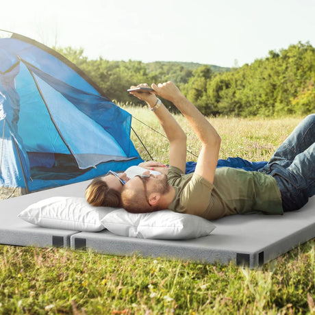 Indoor outdoor Foldable Camping Mattress High density foam Cushion-Grey