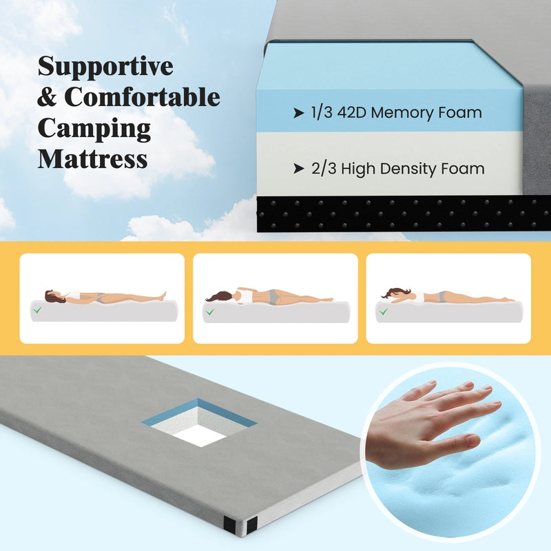 Indoor outdoor Foldable Camping Mattress High density foam Cushion-Grey