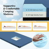 Foldable Camping Mattress with Foam Cushion and Carrying Bag for Living Room-Navy