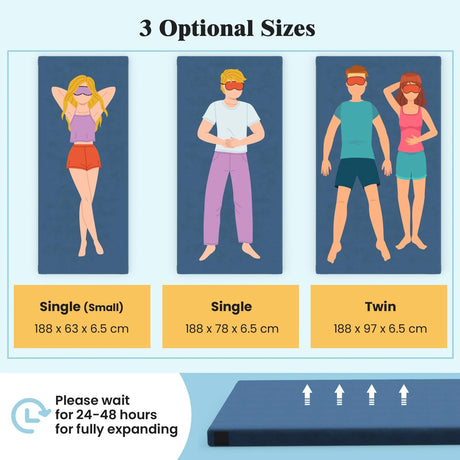 Foldable Camping Mattress with Foam Cushion and Carrying Bag for Living Room-Navy