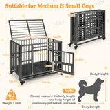 Foldable Heavy-Duty Metal Dog Cage Chew-proof Dog Crate with Lockable Universal Wheels