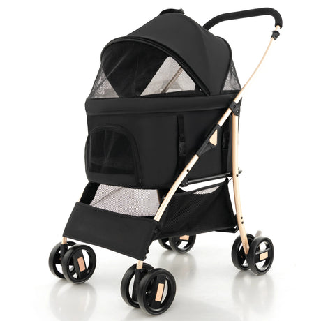 3-In-1 Pet Stroller with Removable Car Seat Carrier-Black
