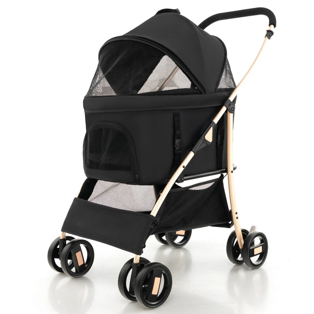 3-In-1 Pet Stroller with Removable Car Seat Carrier-Black
