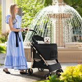 3-In-1 Pet Stroller with Removable Car Seat Carrier-Black