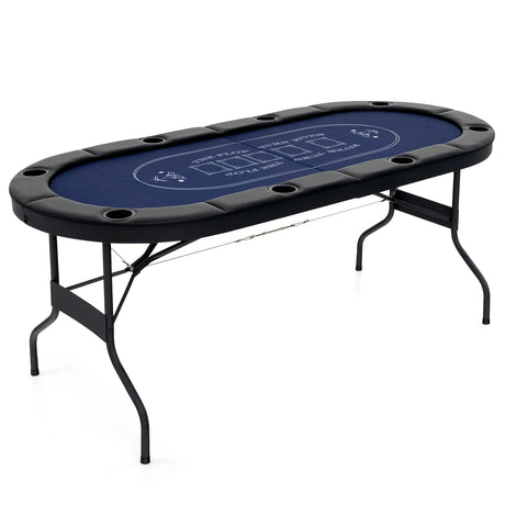 1.8m Foldable Poker Table for Blackjack Texas Holdem Casino Leisure Game-Black