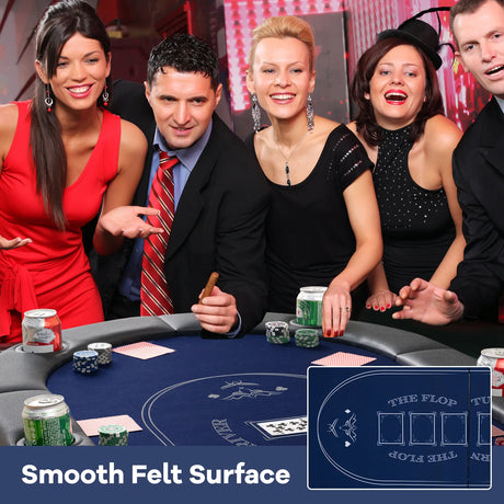 1.8m Foldable Poker Table for Blackjack Texas Holdem Casino Leisure Game-Black