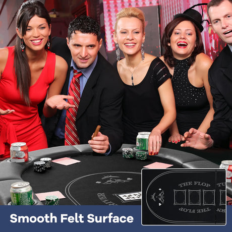 1.8m Foldable Poker Table for Blackjack Texas Holdem Casino Leisure Game-Blue