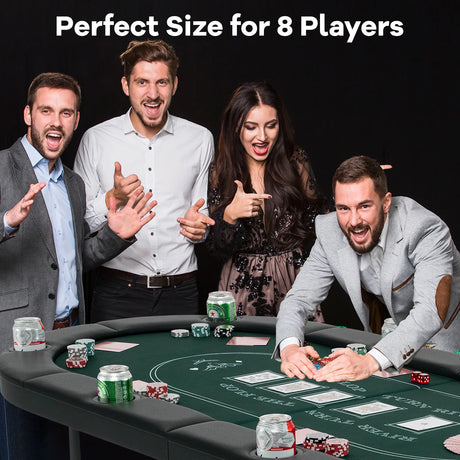 1.8m Foldable Poker Table for Blackjack Texas Holdem Casino Leisure Game-Green