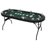 1.8m Foldable Poker Table for Blackjack Texas Holdem Casino Leisure Game-Green