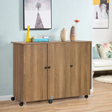 Folding sewing table versatile craft table with wide worktop 158 x 50 x 75 cm brown
