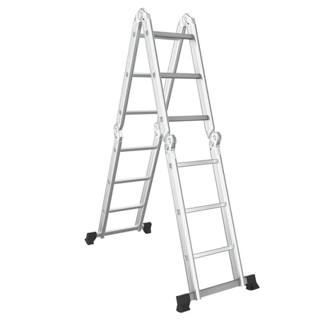 7-in-1 Folding Aluminum Ladder with Anti-Skid Pedal
