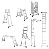 7-in-1 Folding Aluminum Ladder with Anti-Skid Pedal