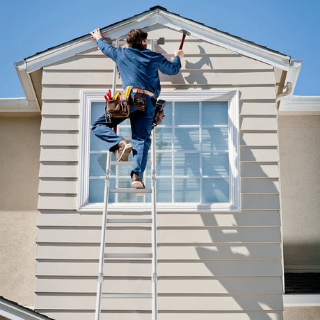 7-in-1 Folding Aluminum Ladder with Anti-Skid Pedal