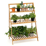 Folding Bamboo Plant Stand for Garden