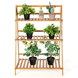Folding Bamboo Plant Stand for Garden
