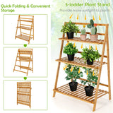 Folding Bamboo Plant Stand for Garden