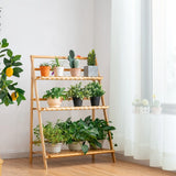 Folding Bamboo Plant Stand for Garden