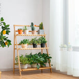 Folding Bamboo Plant Stand for Garden