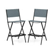 Folding Bar Stools Set of 2 Backrest Humanized Footrest-Blue
