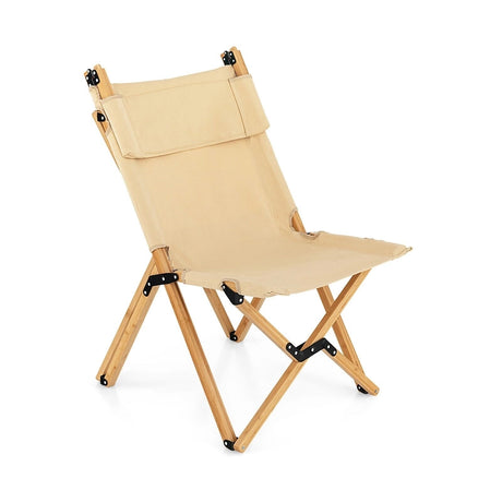 Portable Folding Camping Chair, Bamboo Chair w/ 2-Level Adjustable Backrest, Carrying Bag Included, Outdoor Portable Ultralight Canvas Chair for Picnic, Beach, Patio-0-1 piece