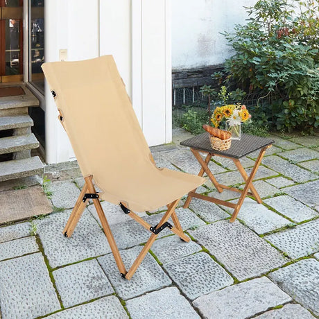 Portable Folding Camping Chair, Bamboo Chair w/ 2-Level Adjustable Backrest, Carrying Bag Included, Outdoor Portable Ultralight Canvas Chair for Picnic, Beach, Patio-0-1 piece