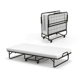 Twin Size Metal Folding Bed with Memory Foam Mattress