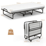 Twin Size Metal Folding Bed with Memory Foam Mattress