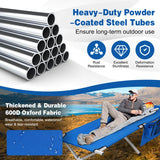 Folding Camping Cot Heavy-duty Camp Bed with Carry Bag-Blue