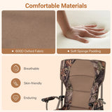Folding Camping Chair with Armrests and Cup Holder for Fishing Hunting