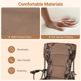 Folding Camping Chair with Armrests and Cup Holder for Fishing Hunting