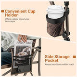 Folding Camping Chair with Armrests and Cup Holder for Fishing Hunting