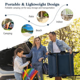 Folding Camping Cot with Detachable Mattress and Adjustable Backrest-Navy