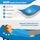 Wide Foldable Camping Cot with Carry Bag-Blue