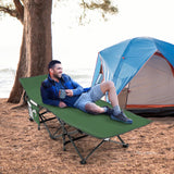 Camping bed Heavy-duty travel bed with headrest 190 x 70 x 54 cm Green