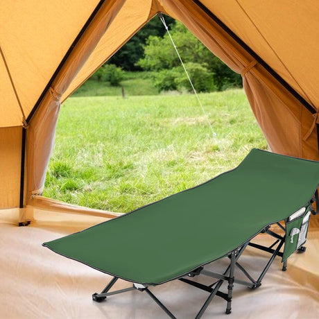 Camping bed Heavy-duty travel bed with headrest 190 x 70 x 54 cm Green