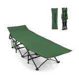 Camping bed Heavy-duty travel bed with headrest 190 x 70 x 54 cm Green