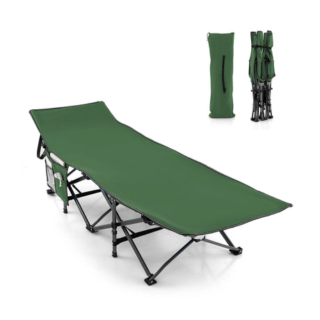 Camping bed Heavy-duty travel bed with headrest 190 x 70 x 54 cm Green