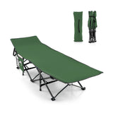 Camping bed Heavy-duty travel bed with headrest 190 x 70 x 54 cm Green