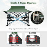 Camping bed Heavy-duty travel bed with headrest 190 x 70 x 54 cm Green