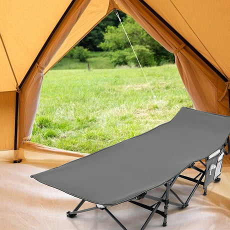 Foldable Camping Bed Heavy Duty Travel Bed 190 x 70 x 54 cm Grey