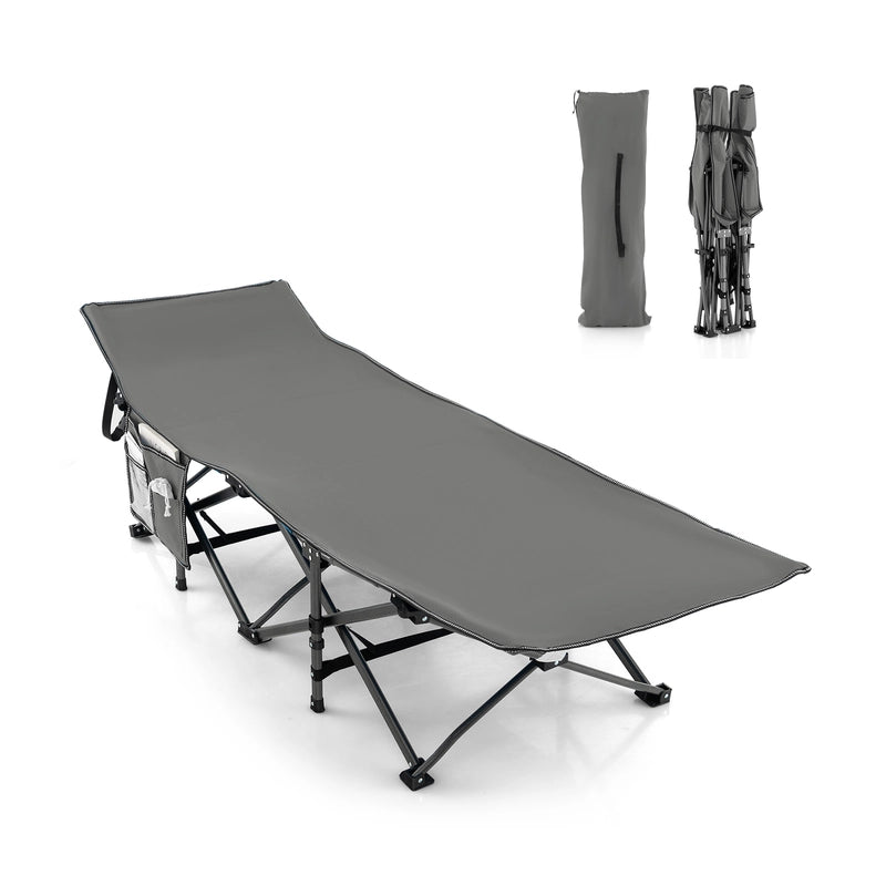 Foldable Camping Bed Heavy Duty Travel Bed 190 x 70 x 54 cm Grey