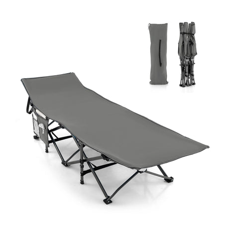 Foldable Camping Bed Heavy Duty Travel Bed 190 x 70 x 54 cm Grey