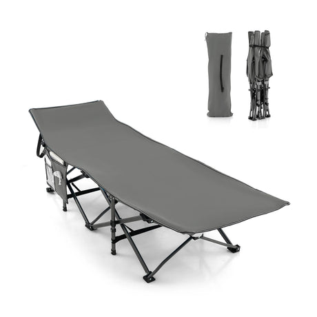 Foldable Camping Bed Heavy Duty Travel Bed 190 x 70 x 54 cm Grey