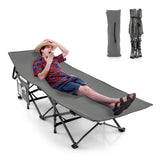 Foldable Camping Bed Heavy Duty Travel Bed 190 x 70 x 54 cm Grey