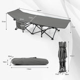 Foldable Camping Bed Heavy Duty Travel Bed 190 x 70 x 54 cm Grey
