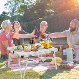 Folding Camping Table with Storage Bag and Waterproof Desktop-Silver